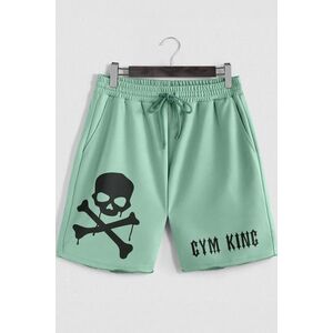 Šortky, Barva Světle Zelená, s Potiskem Pirate Gym King obraz