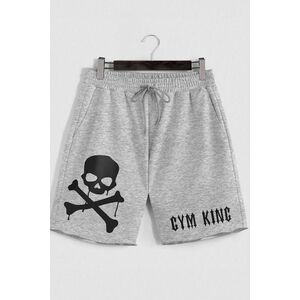 Šortky, Barva Šedá, s Potiskem Pirate Gym King obraz