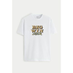Tričko, Barva Bilá, s Potiskem Big Win obraz