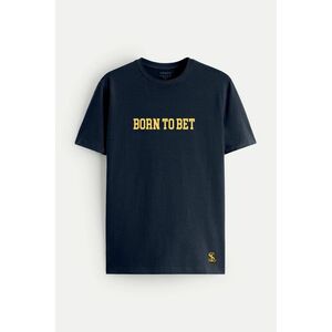 Tričko, Barva Modrá, s Potiskem Born To Bet obraz