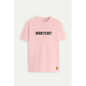 Tričko, Barva Růžová, s Potiskem Born To Bet obraz