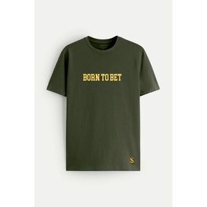 Tričko, Barva Khaki, s Potiskem Born To Bet obraz