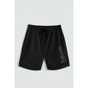 Kraťasy, Barva Černá, s Potiskem Hedrix Dollars obraz