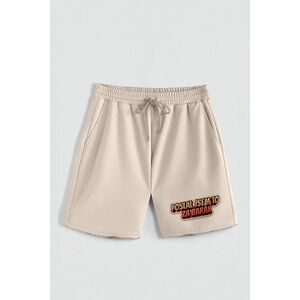 Kraťasy, Barva Ecru, s Potiskem Hedrix Barak obraz