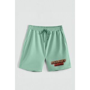 Kraťasy, Barva Světle Zelená, s Potiskem Hedrix Barak obraz