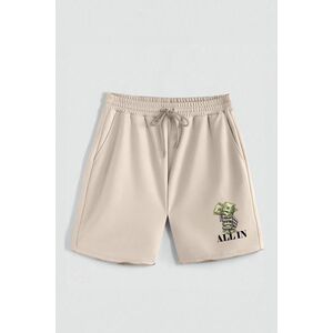 Kraťasy, Barva Ecru, s Potiskem Hedrix All In obraz