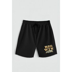 Kraťasy, Barva Černá, s Potiskem Hedrix Big Win obraz