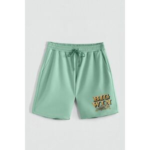 Kraťasy, Barva Světle Zelená, s Potiskem Hedrix Big Win obraz