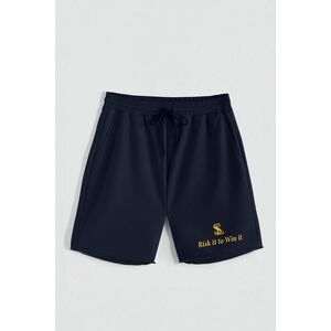 Kraťasy, Barva Modrá, s Potiskem Hedrix Risk It obraz