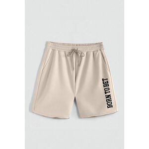 Kraťasy, Barva Ecru, s Potiskem Hedrix Born To Bet obraz