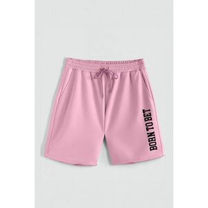 Kraťasy, Barva Růžová, s Potiskem Hedrix Born To Bet obraz