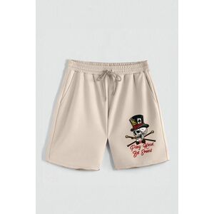 Kraťasy, Barva Ecru, s Potiskem Hedrix Skull obraz