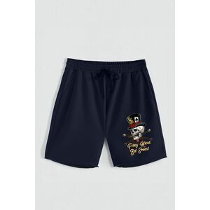 Kraťasy, Barva Modrá, s Potiskem Hedrix Skull obraz