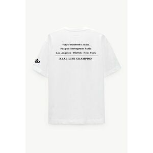 Oversized Tričko, Barva Bilá s Potiskem Champion obraz