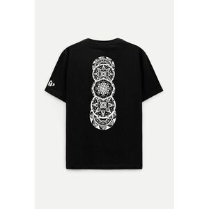 Oversized Tričko, Barva Černá s Potiskem Karma Sees You obraz