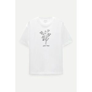 Oversized Tričko, Barva Bilá s Potiskem Love Time obraz