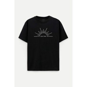 Oversized Tričko, Barva Černá s Potiskem Sunny obraz