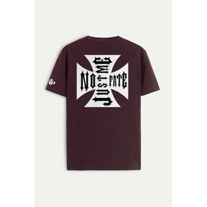 Tričko, Barva Bordó, s Potiskem No Fate obraz