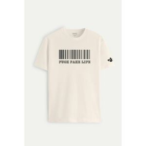Tričko, Barva Ecru, s Potiskem Life obraz