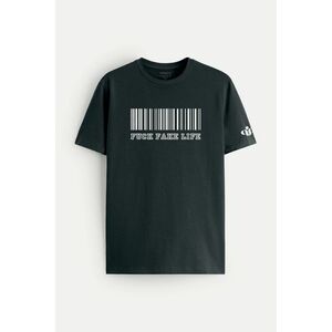 Tričko, Barva Železná šedá, s Potiskem Life obraz