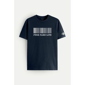 Tričko, Barva Modrá, s Potiskem Life obraz