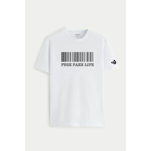 Tričko, Barva Bílá, s Potiskem Life obraz