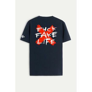 Tričko, Barva Modrá, s Potiskem X Life obraz