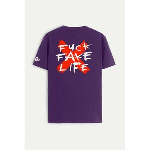 Tričko, Barva Fialová, s Potiskem X Life obraz