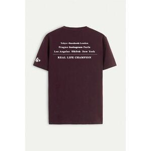 Tričko, Barva Bordó, s Potiskem Champion obraz