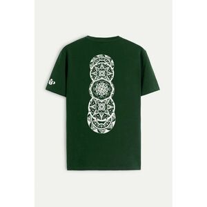 Tričko, Barva Zelená, s Potiskem Karma Sees You obraz