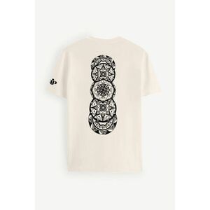 Tričko, Barva Ecru, s Potiskem Karma Sees You obraz