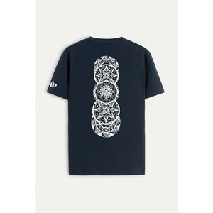 Tričko, Barva Modrá, s Potiskem Karma Sees You obraz