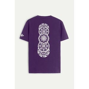 Tričko, Barva Fialová, s Potiskem Karma Sees You obraz
