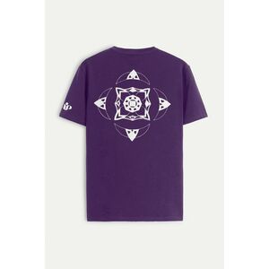 Tričko, Barva Fialová, s Potiskem Karma X obraz