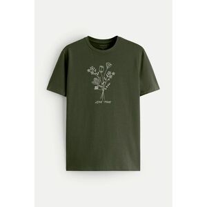 Tričko, Barva Khaki, s Potiskem Love Time obraz