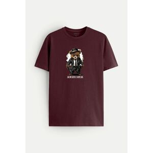 Tričko, Barva Bordó, s Potiskem Loyal Bear obraz