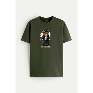 Tričko, Barva Khaki, s Potiskem Loyal Bear obraz
