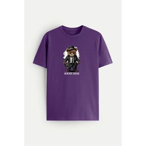 Tričko, Barva Fialová, s Potiskem Loyal Bear obraz