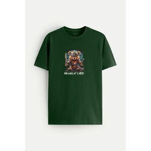 Tričko, Barva Zelená, s Potiskem Valhalla obraz