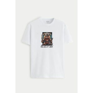 Tričko, Barva Bilá, s Potiskem Valhalla obraz