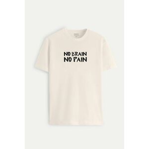 Tričko, Barva Ecru, s Potiskem No Brain obraz