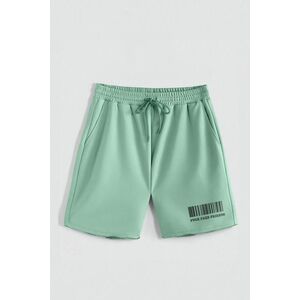 Kraťasy, Barva Světle Zelená, s Potiskem Hedrix Friends obraz