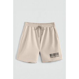 Kraťasy, Barva Ecru, s Potiskem Hedrix Life obraz