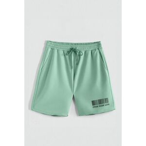 Kraťasy, Barva Světle Zelená, s Potiskem Hedrix Life obraz