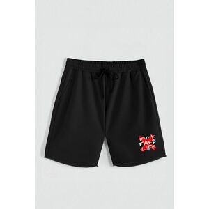 Kraťasy, Barva Černá, s Potiskem Hedrix X Life obraz