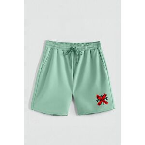 Kraťasy, Barva Světle Zelená, s Potiskem Hedrix X Life obraz