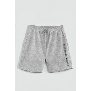 Kraťasy, Barva šedá, s Potiskem Hedrix Karma obraz