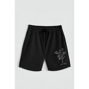 Kraťasy, Barva Černá, s Potiskem Hedrix Love Time obraz