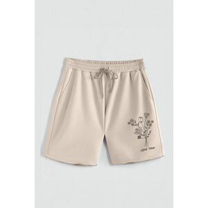 Kraťasy, Barva Ecru, s Potiskem Hedrix Love Time obraz