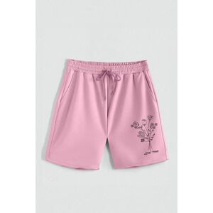 Kraťasy, Barva Růžová, s Potiskem Hedrix Love Time obraz